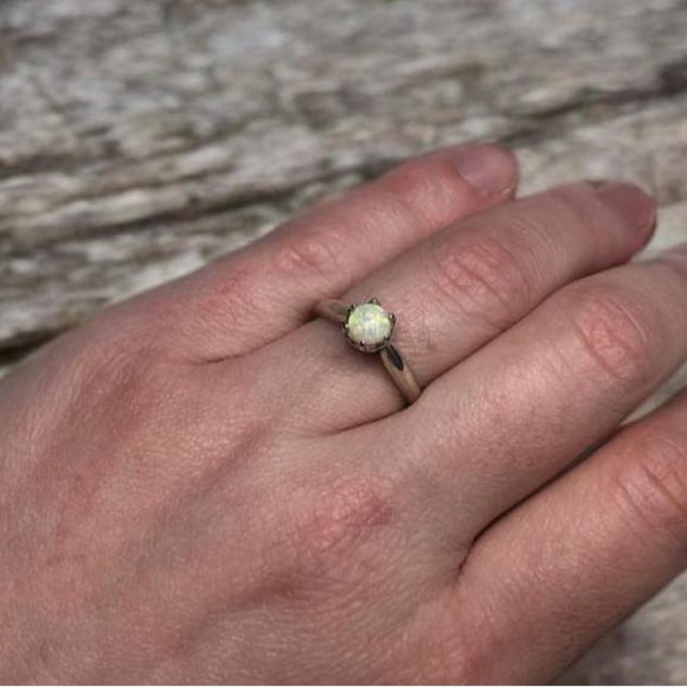 Silver opal ring